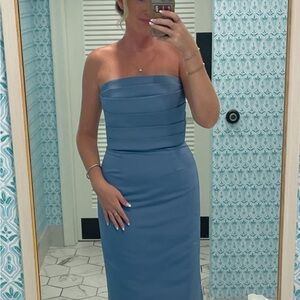 Amsale bridesmaid dress (Sonia, dusk)